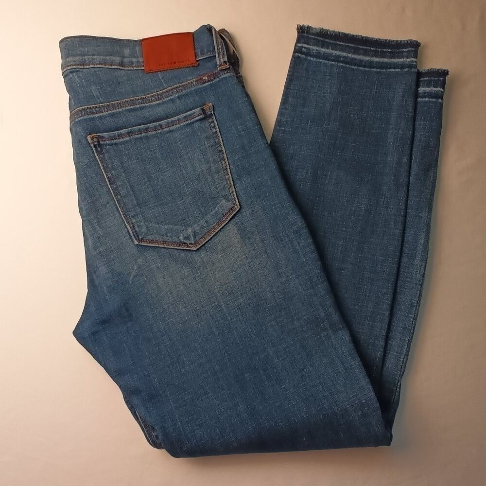 Lucky Brand Womens Brooke Raw Hem Mid Rise Skinny Capri Jeans Size 8/29 Blue